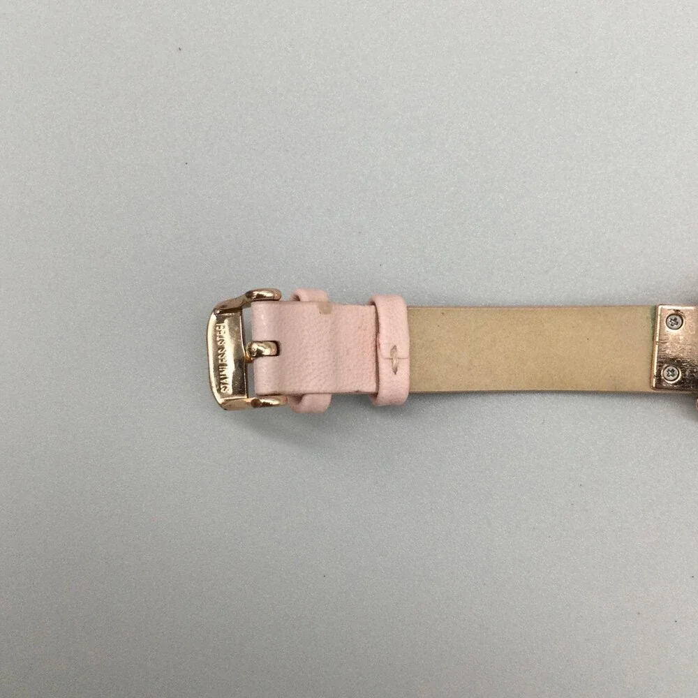 Nine West Womens Watch 38mm Floral Rose Gold Pink Leather NW/2044 New Battery